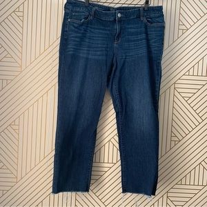 a.n.a. Straight Raw Hem Stretch Jeans, size 20 plus size Dark Wash 20W
